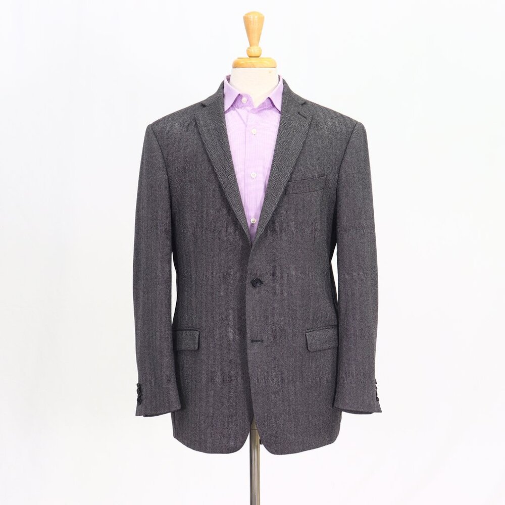 Michael Kors 44L Gray Blazer Sport Coat Jacket 2-Button Herringbone T442
